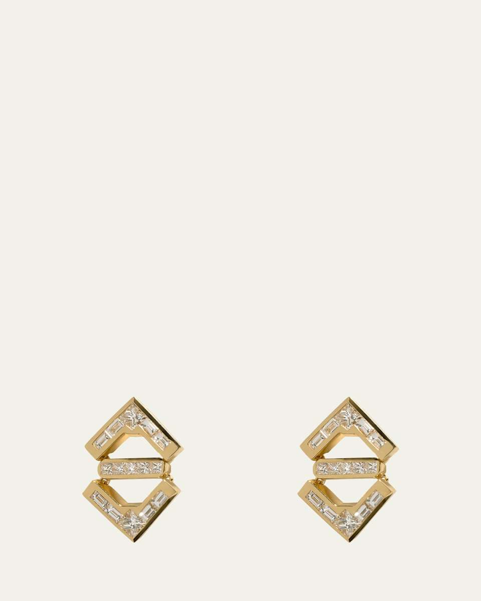 18K Yellow Gold Glow Diamond Earrings